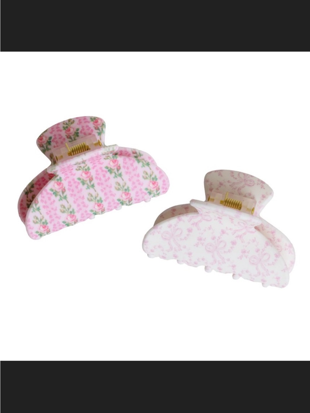Love shack fancy Floral Pink Hair Claw Clips - Set of 2